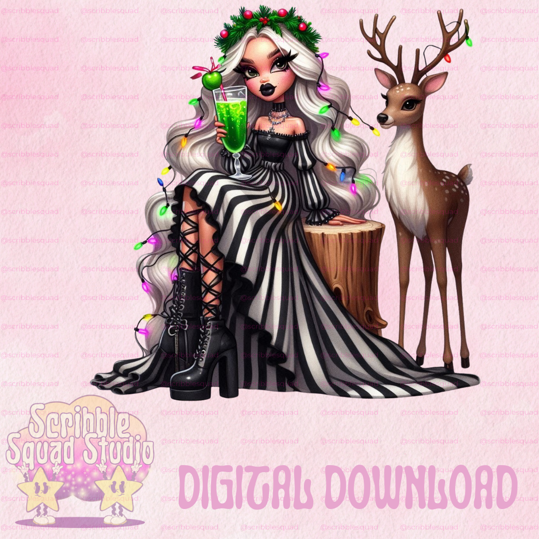 FESTIVE BRAT BEETLE JUICE GIRL PNGS