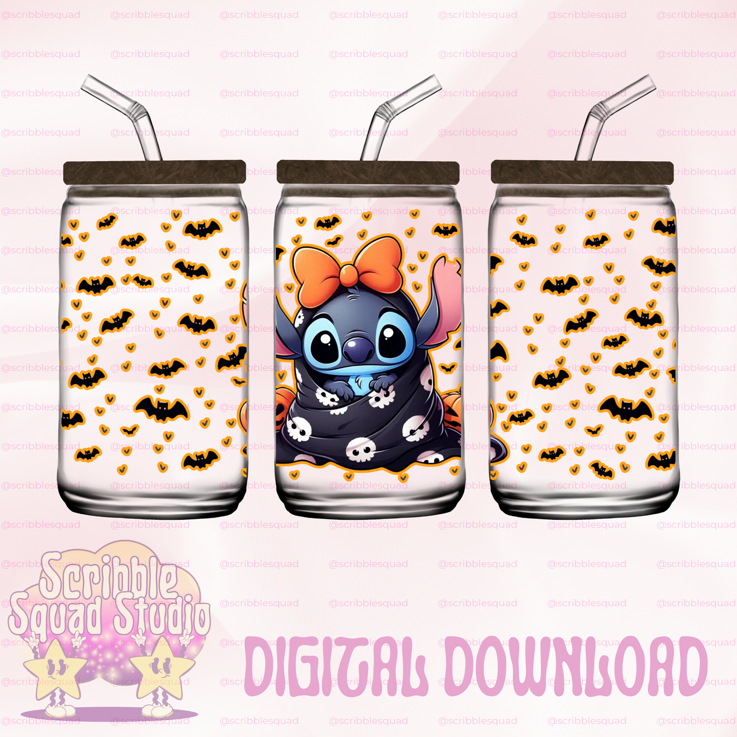 SPOOKY STITCH ORANGE PNG